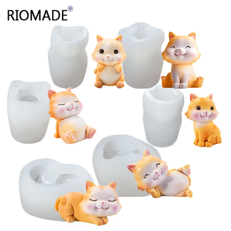 Фото Силиконовые формы для кошек, 6 видов, 3D котята, инструменты для украшения торта, мусс, форма для заливки шоколада, кондитерских изделий, свечи для ароматерапии, гипсовая форма №1