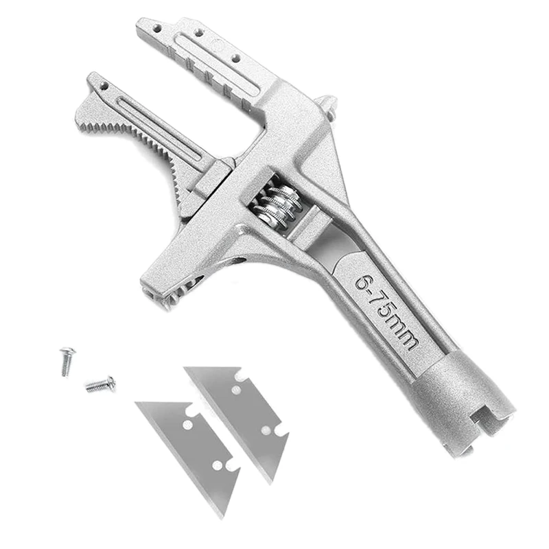 

9 Inch AdjUstable Wrench 6-75Mm Bathroom Wrench AlUminUm Alloy Spanner AdjUstable Jaw Large Open AdjUstable Wrench Set