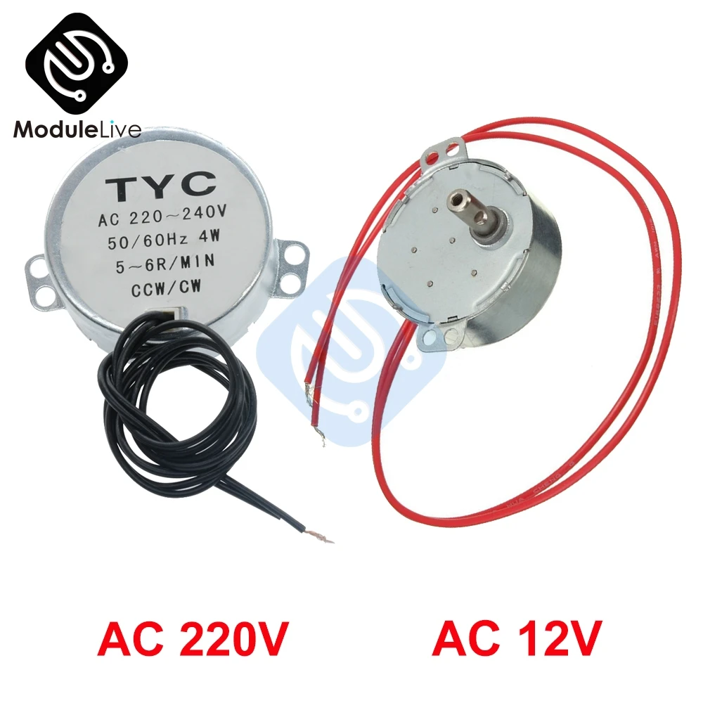 50/60Hz 5 6 r/мин стабильной синхронный двигатель TYC 50 AC 220V 12V Pro 4KGF.CM крутящий момент 4W CW