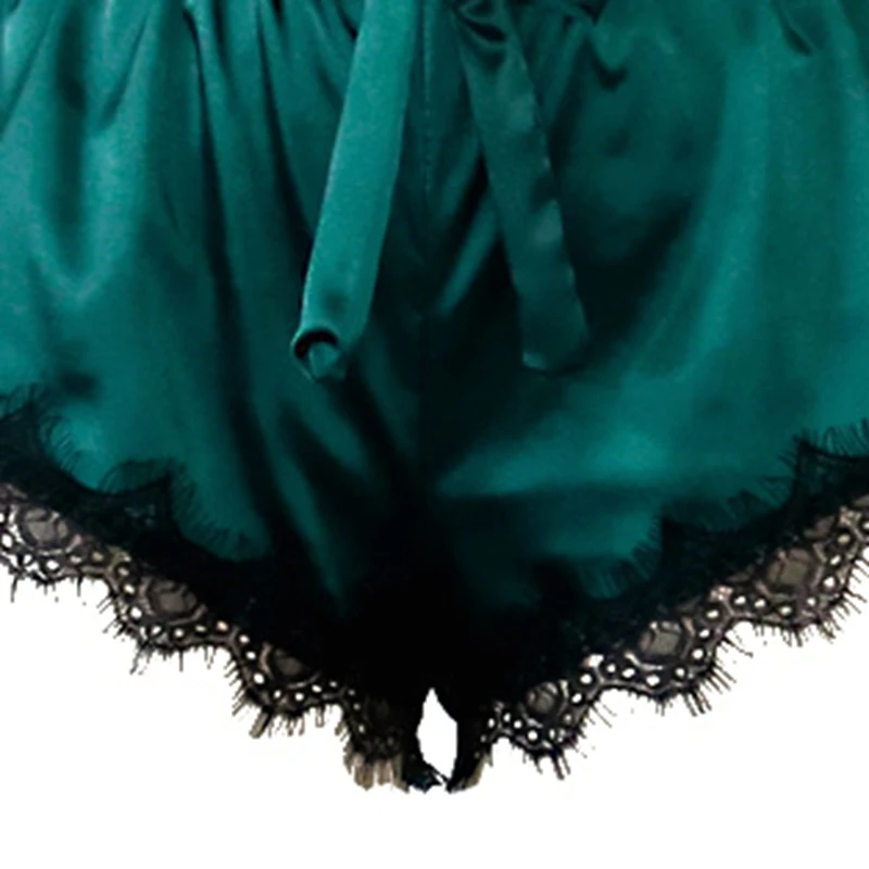 

Women Satin Pajama Sets Sexy Lingerie Corset Lace Underwire Racy Muslin Sleepwear Underwear