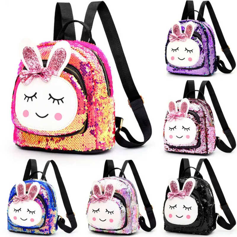 Блестящий рюкзак с блестками для девочек блестящий милый кролик блестящая