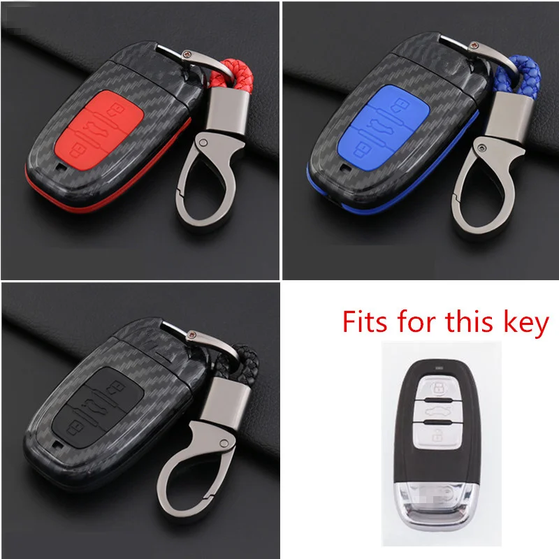 2019 новый модный корпус из углеродного волокна ABS + силиконовый чехол для ключей Audi