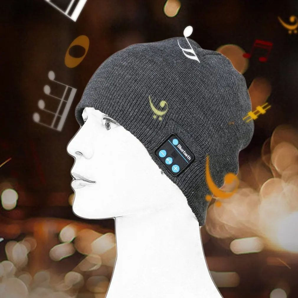 Беспроводные Bluetooth наушники музыкальная шапка универсальные умные шапки зимние