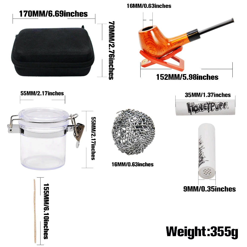 Набор мешков для табака HORNET деревянная трубка + инструменты чистки курительных