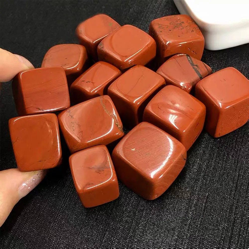

Natural Red Jasper Square Stone Healing Blue Crystal Tumbled High Quality Ore For Home Decoration