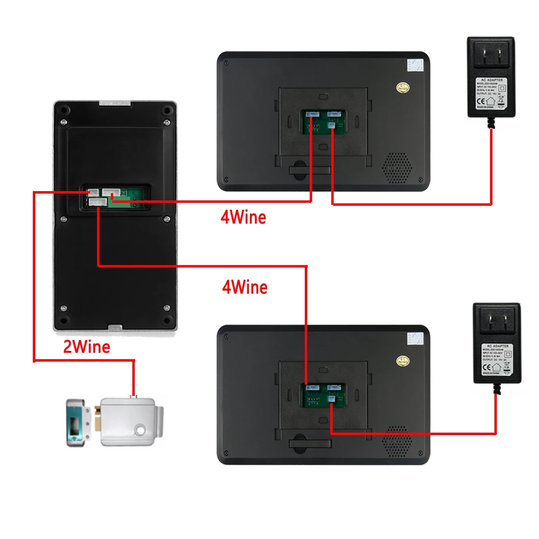 Домофон проводной Wi Fi 7 дюймов 2 блока сенсорный экран|Видеодомофон| |