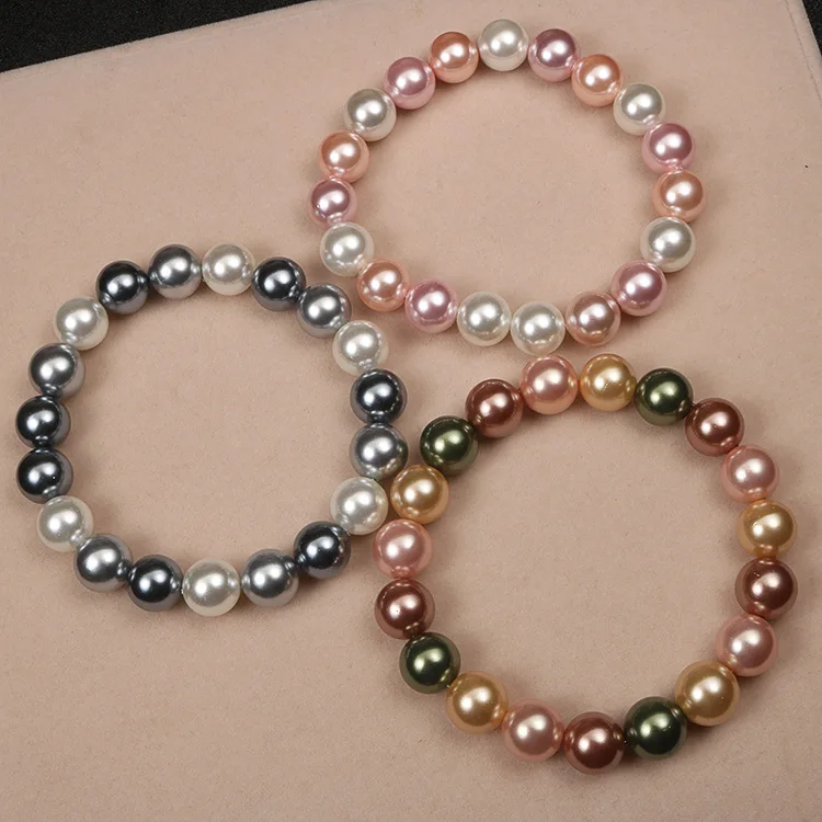 Натуральный браслет из бисера женский простой смешанный цветный бусины подарки