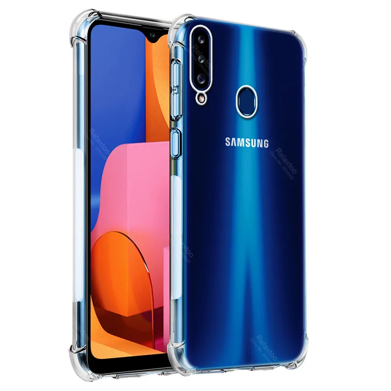 Чехол для samsung galaxy a20 s a 20 e 20e противоударный прозрачный мягкий чехол с подушкой