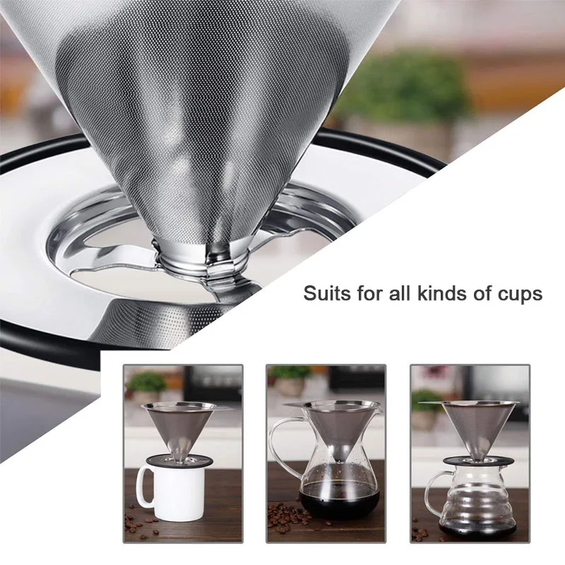 Многоразовый фильтр для кофе безбумажный капельница нержавеющая сталь
