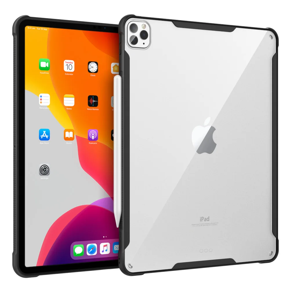 

Case For iPad Pro 12.9 2020 4th Generation [Support Apple Pencil 2 Charging] Anti-Scratch Transparent Hard PC Back, Shock Absorp