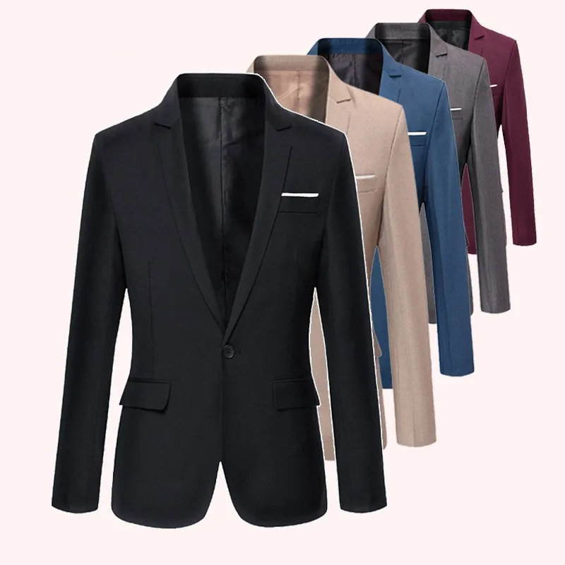 

Blazer Men,Men Blazer Slim Fit,Men's Casual Suit Korean Version Slim Groomsman Bridegroom Wedding Business Occupation Suit,S-6XL
