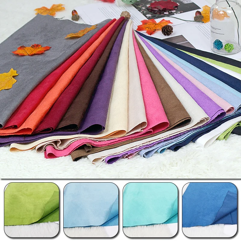 

1m Synthetic Leather Sewing Quilting Waterproof Solid Color Clothing Material Faux Suede Fabric Handmade Needlework