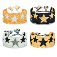 rttooas fashion lady miyuki bracelet hand woven bohemian punk star pattern bead bracelet summer cuff friendship bracelet jewelry