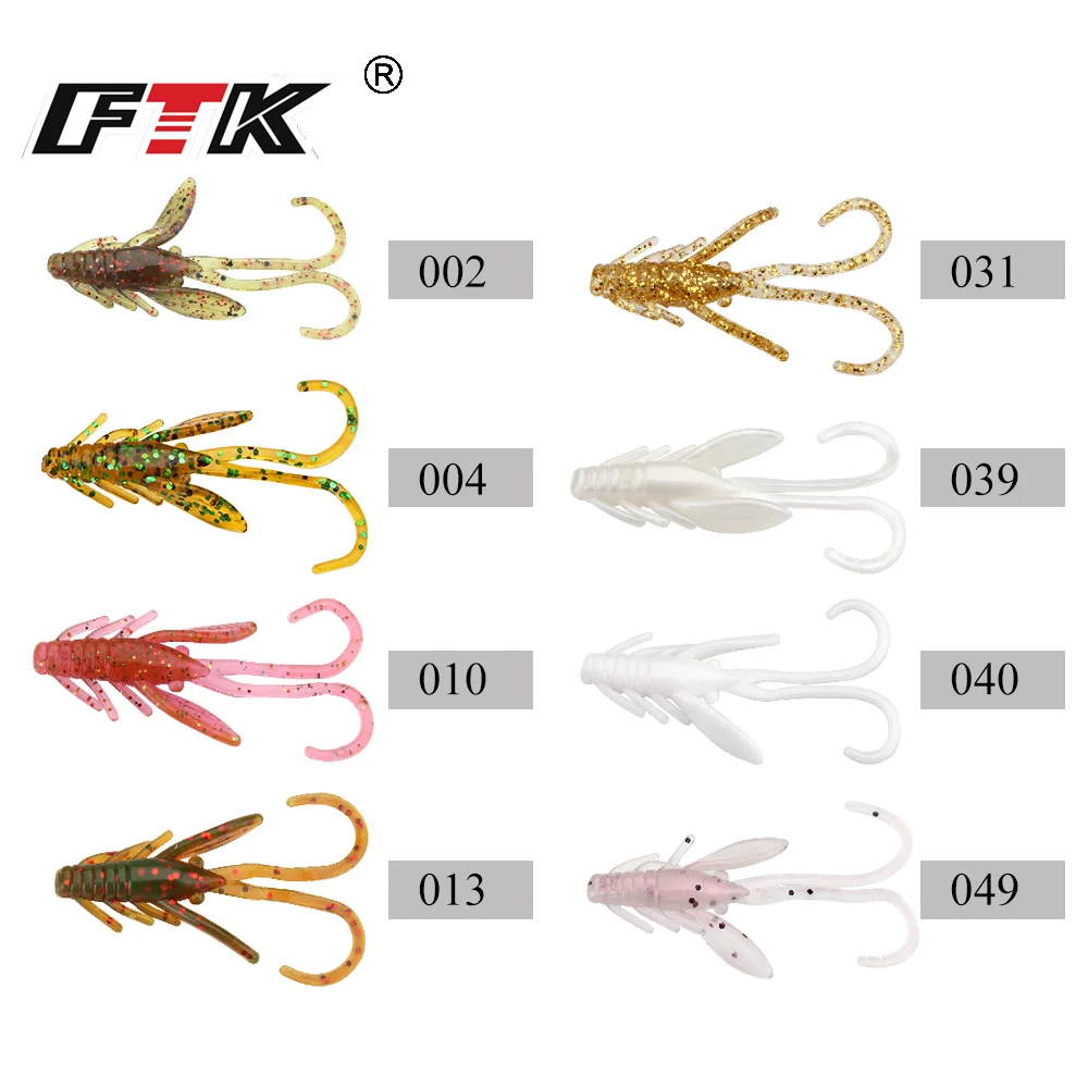 20pcs/pack Fishing Lures Shrimp Soft Lure 4cm 0.9g Worm Silicone Baits Bass Carp Perch Fsihing Accessories Gift 1g Jig Head images - 6