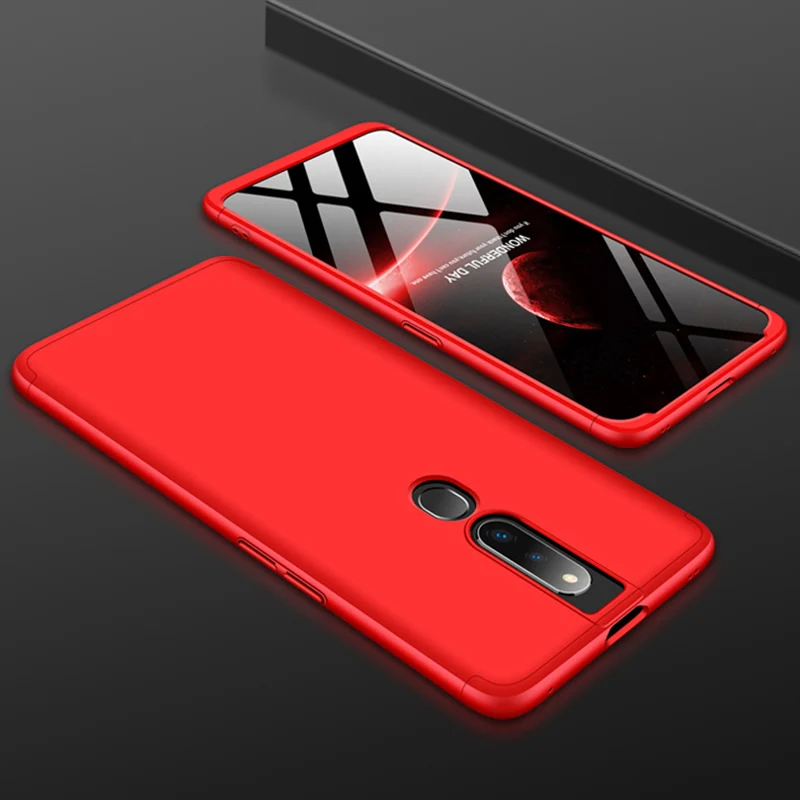 360 градусов полное покрытие чехол для OPPO F11 Pro A9 A5 F3 F5 F7 F9 R15 R17 A3S A5S Рено Ace Z Realme X2 Pro XT 5 3 Lite C2 чехол s - Цвет: All Red