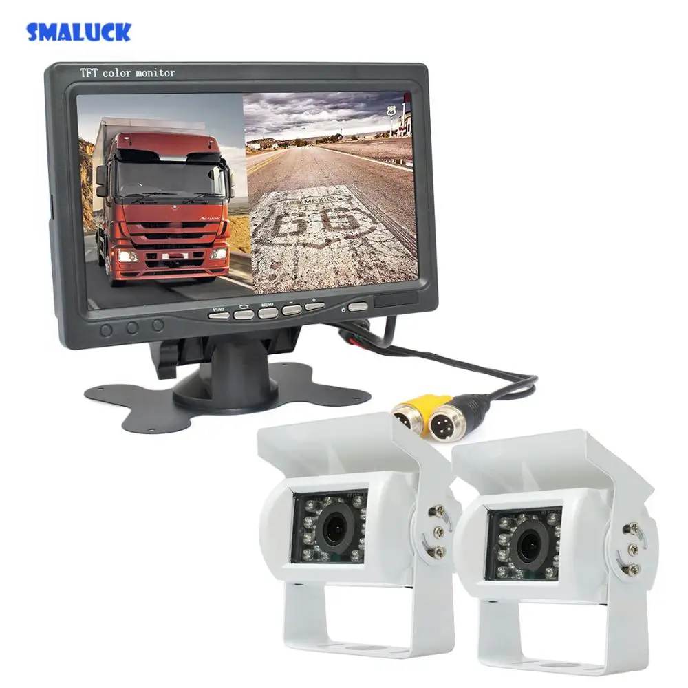 

Камера заднего вида SMALUCK, 12 В-24 В, ЖК-дисплей 7 дюймов, 2 дюйма, HD, ПЗС, для автомобилей, автобусов, лодок, грузовиков