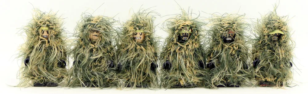 6 шт. костюм Ghillie Военная камуфляжная армия солдат спецназа военный ОМОН DIY строительные блоки Фигура развивающие игрушки подарок для мальчиков