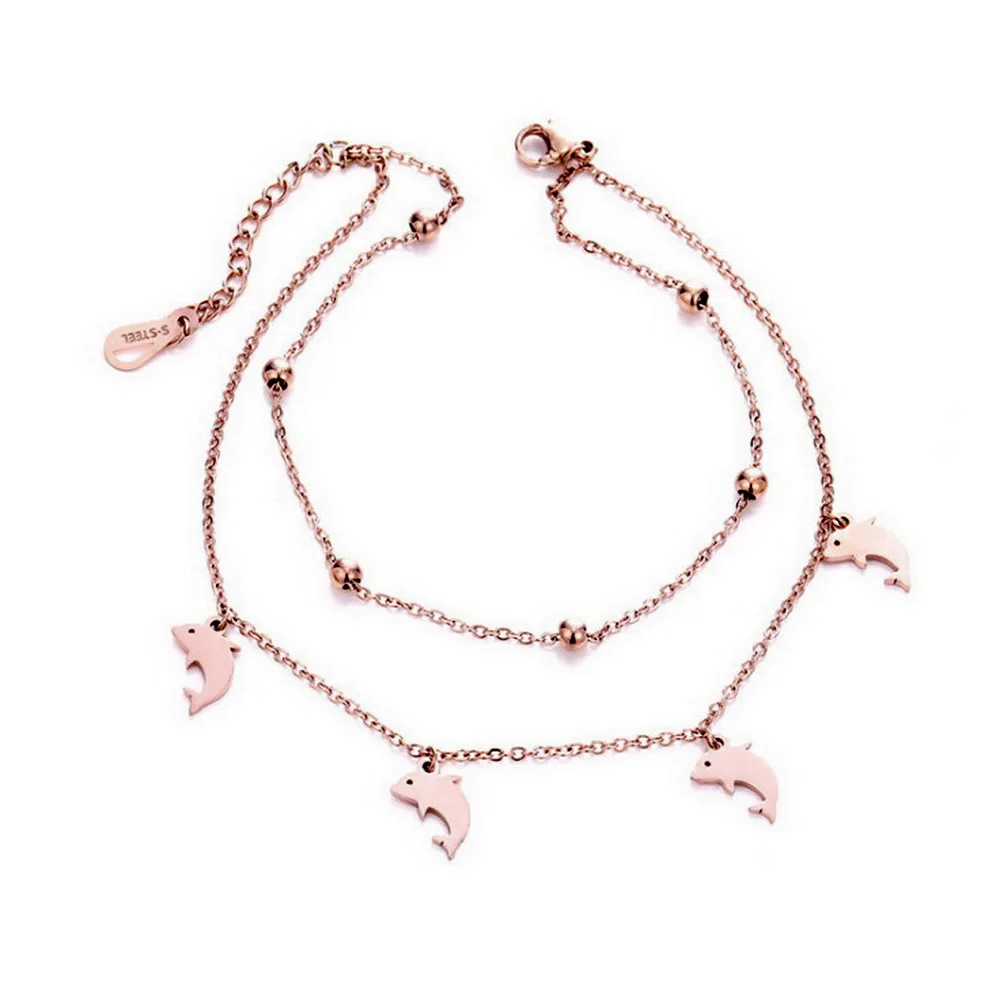 Ювелирные изделия для женщин браслеты на ногу из нержавеющей стали золотого