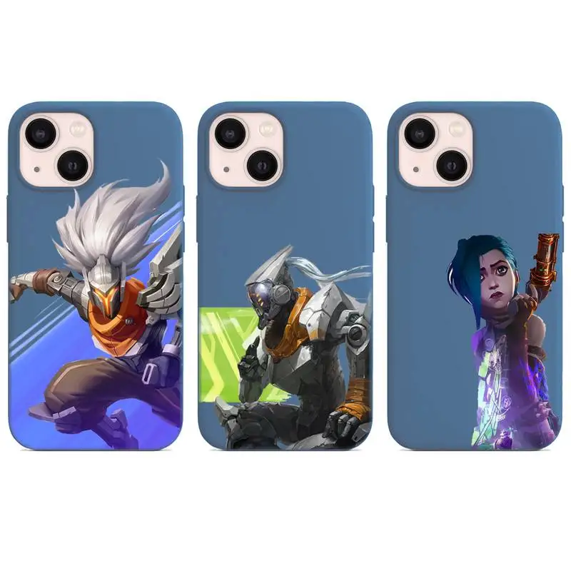 

Animation Arcane cool Phone Case for iphone 13 12 XS 11 pro max mini SE 2020 6 6s 7 8 plus X XR cases candy color blue funda