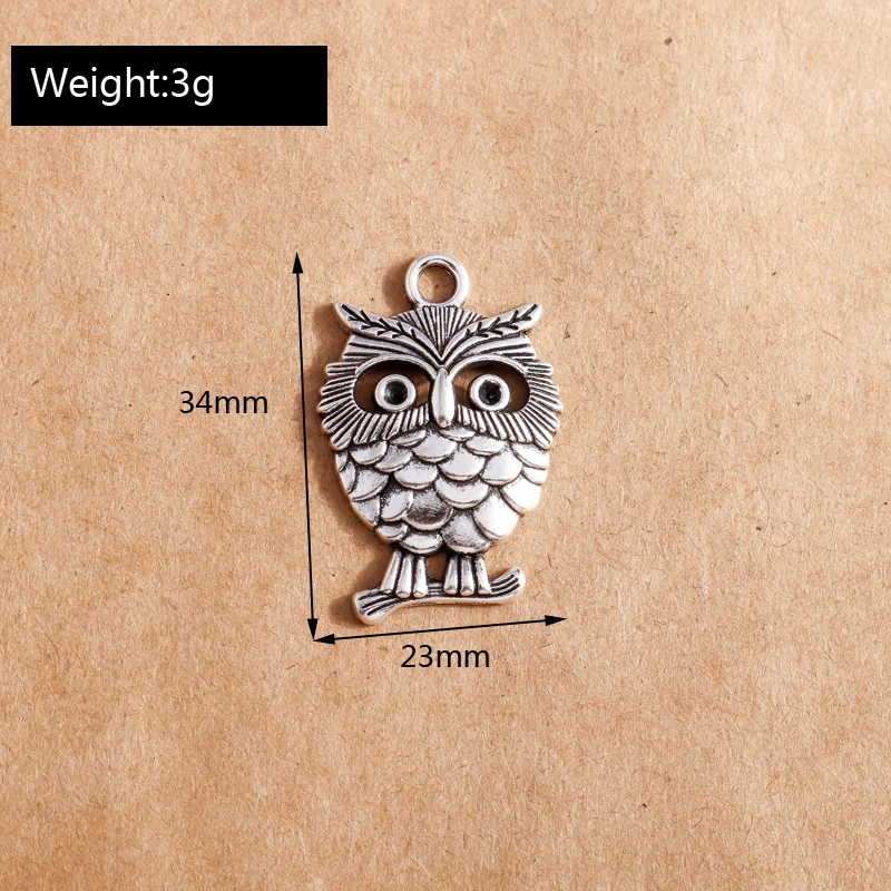 

10pcs Anique Silver Color Animals Charms Owl Pendant for Necklace Bracelets Fashion Jewelry Finding DIY Handmade Craft