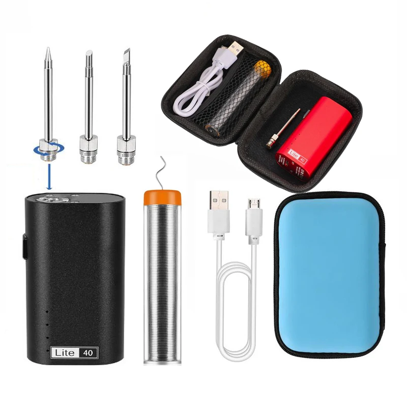 

5V 30W Electric Soldering Iron kit Wireless Charging Solder Iron Solder Wire Soldering Iron Tip USB Android Interface Charging