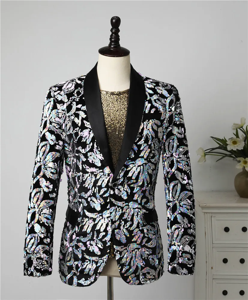 

Men's GOLD SEQUIN suit slim fitting stage dress singer stage evening performance dress nightclub performance dress