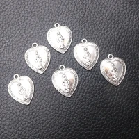 12pcslot silver plated love virgin mary charm metal pendants diy necklaces bracelets jewelry handicraft accessories 2217mm