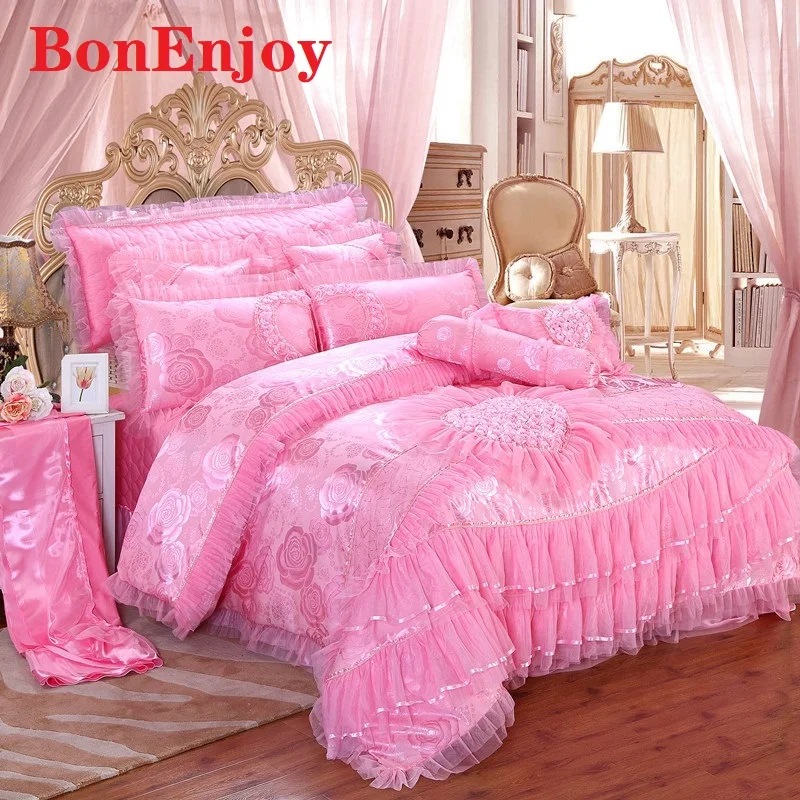 Роскошный розовый красный любовь вышивка шелк хлопок жаккард свадебный стиль