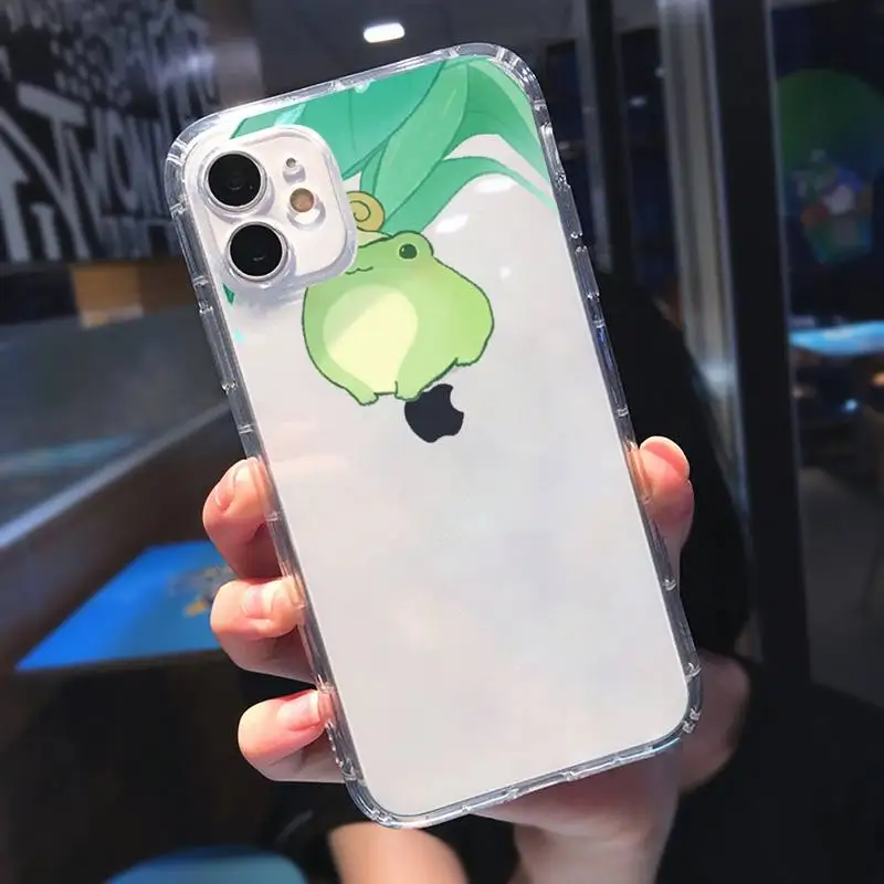 

CARTOON Frog Phone Case Transparent soft For iphone 5 5s 5c se 6 6s 7 8 11 12 plus mini x xs xr pro max