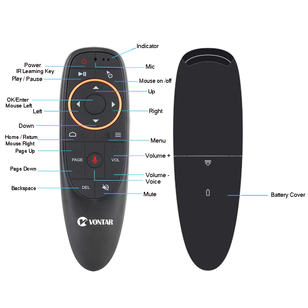 vontar g10 g10s pro voice remote control 2 4g wireless air mouse gyroscope ir learning for android tv box hk1 h96 max x96 mini free global shipping
