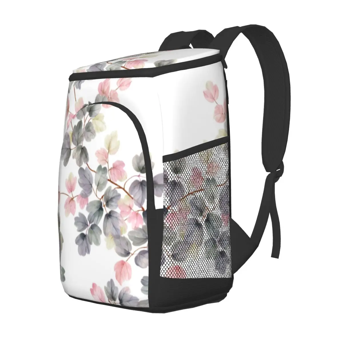 refrigerator bag leaves and flowers art soft large insulated cooler backpack thermal fridge travel beach beer bag free global shipping