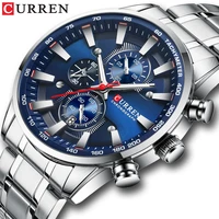 fashion top brand sports watch men stainless steel chronograph wristwatch male clock auto date casual business watch reloj