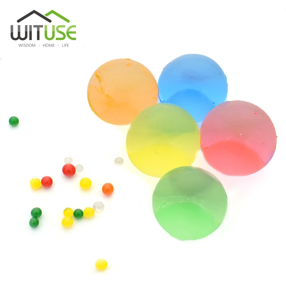 

WITUSE 100pcs/lot Large Hydrogel Pearl Shaped Big Water Beads 3-4cm Crystal Soil Mud Grow Ball Wedding Growing Bulbs Home Decor