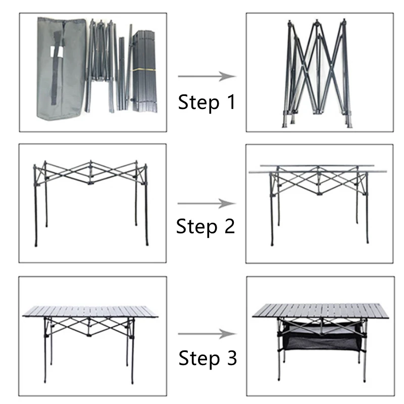 Складной стол для пикника из алюминиевого сплава 8 размеров водонепроницаемый