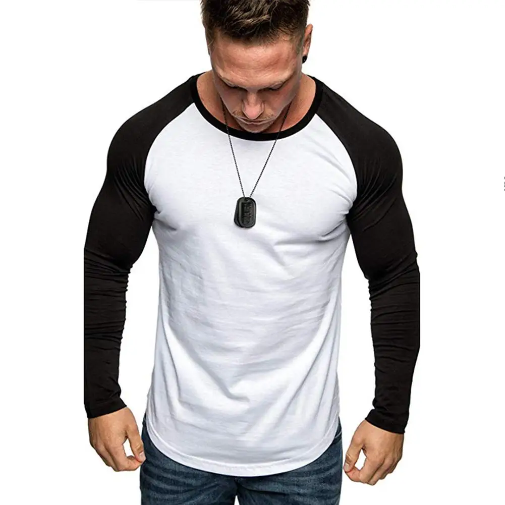Фото Мужская футболка с длинным рукавом и круглым вырезом на осень/зиму | одежда