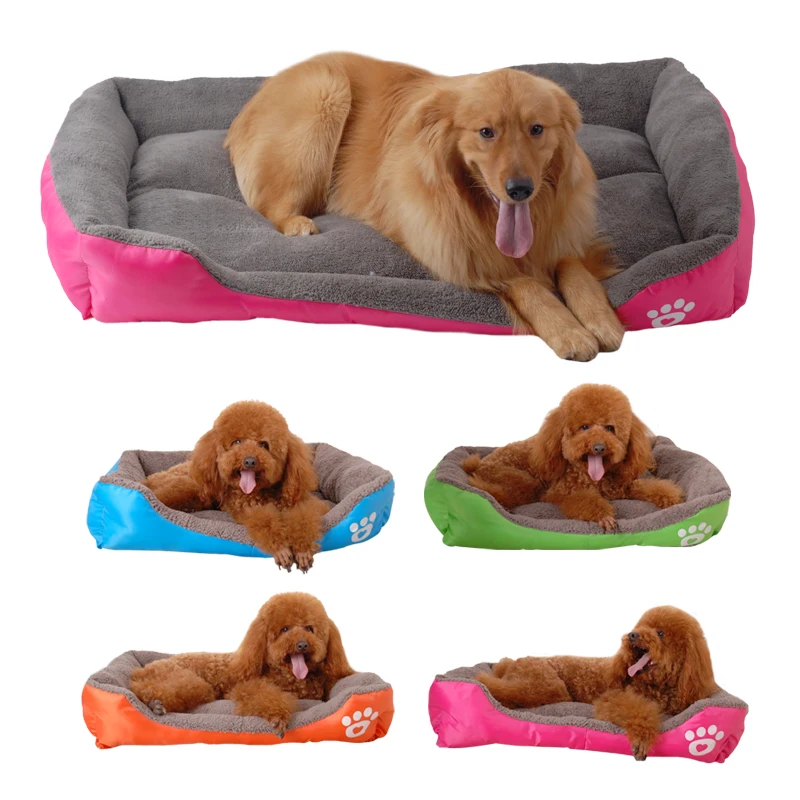 S-3XL Dog Bed Paw Pattren Pet Sofa Mat Waterproof Bottom Soft Fleece Warm Cat Mattress House Petshop Dropshipping cama perro |