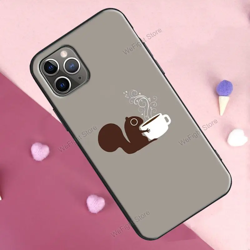 Чехол с мультяшными животными и белкой для iPhone 11 Pro Max 12 mini X XR XS 6S 7 8 Plus SE 2020 задняя