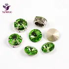 YANRUO 1122 Rivoli Peridot, все размеры, кристалл, вшитые камни, заостренная задняя сторона, стеклянные стразы для свадебного платья