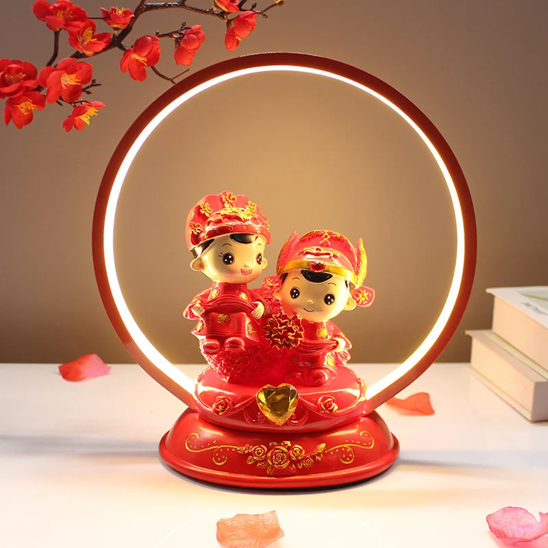 

Creative Chinese Led Lamp Home Bedside Ornaments Give Friends And Girlfriends Engagement Wedding Gifts modern decor