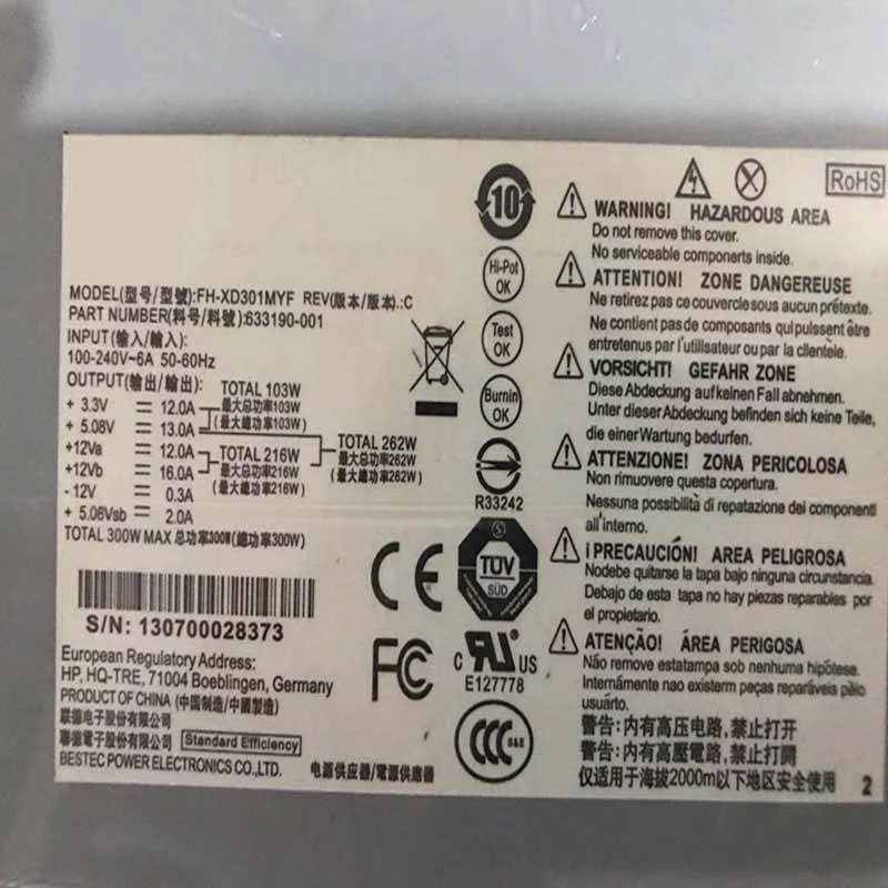 For HP 3330 3340 3380 300W DPS-300AB-72A D11-300P1A PS-6301-8 FH-XD301MYF-1 D13-300P2A HP-D3006A0 Power Supply High Quality | Компьютеры и