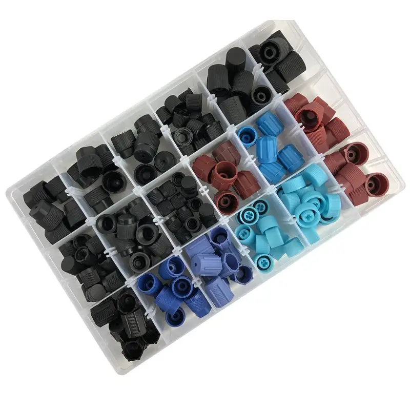 

170pcs Universal A/C R134a R12 High Low Side Valve Core Service Port Dust Cap Replacement Set