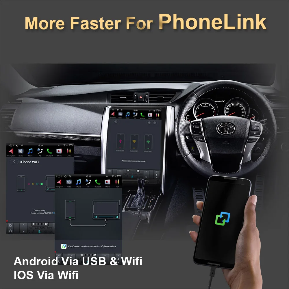 Автомагнитола в стиле Тесла с вертикальным экраном Android 9.0 GPS-навигация для TOYOTA
