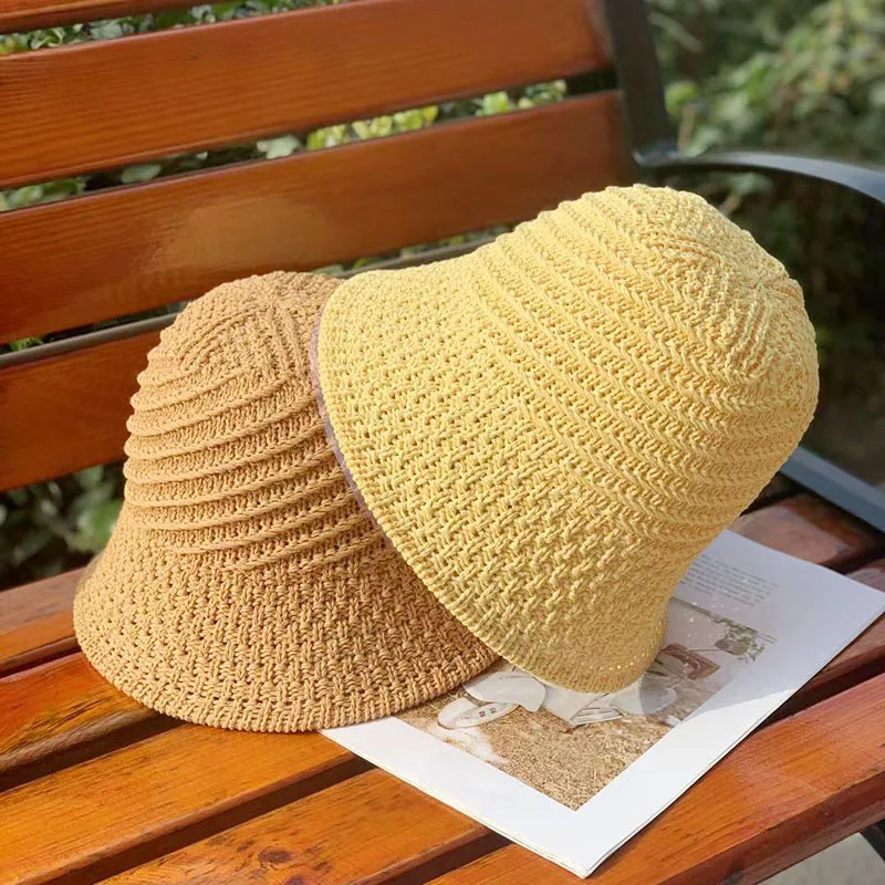 

NEW 2021 Womens Straw Hats Chinese UV Protection Sun Visor Beach Hats Women Visors Foldable Female Women Summer Sun Hat