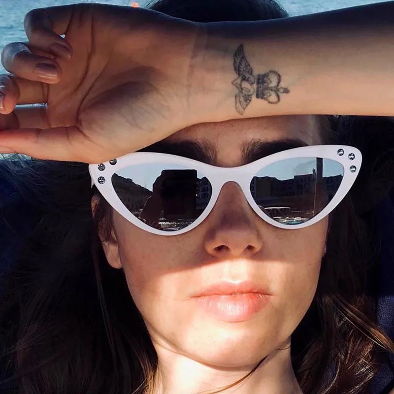 2019 новые модные солнцезащитные очки кошачий глаз женские градиентные цветные