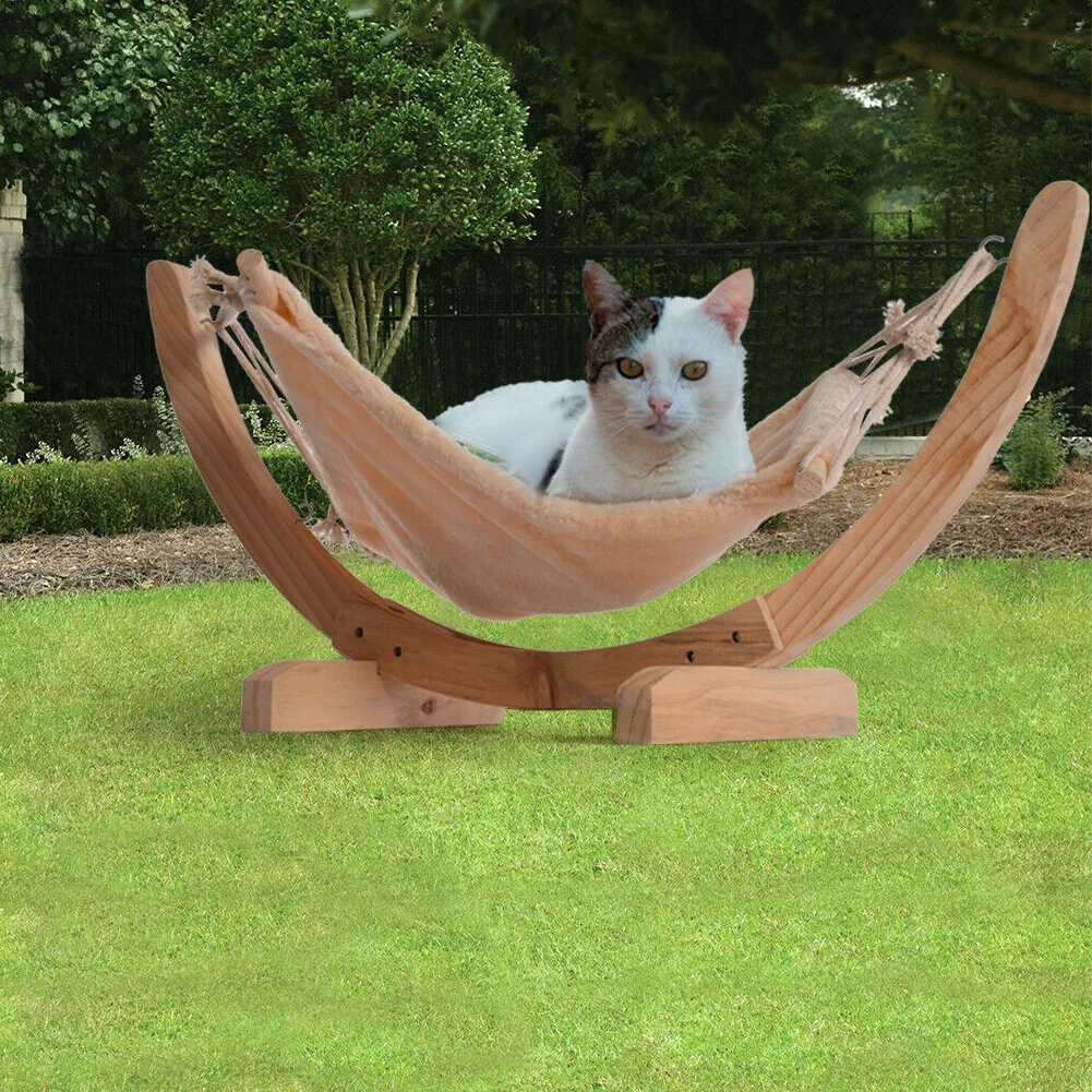 DIY Кровать Собака гамак для домика деревянная рама ленивый коврик Удобная