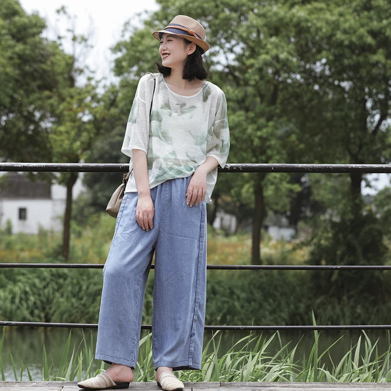 Летние джинсы Для женщин модные свободные Повседневное джинсовые штаны 2019 Новая