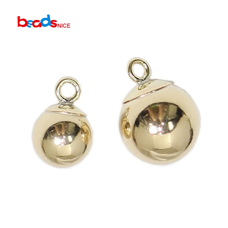 

Beadsnice ID39796smt2 Gold Filled Ball Drop Charm Pendant Dangle with Loop Brass Tiny Drop Beads