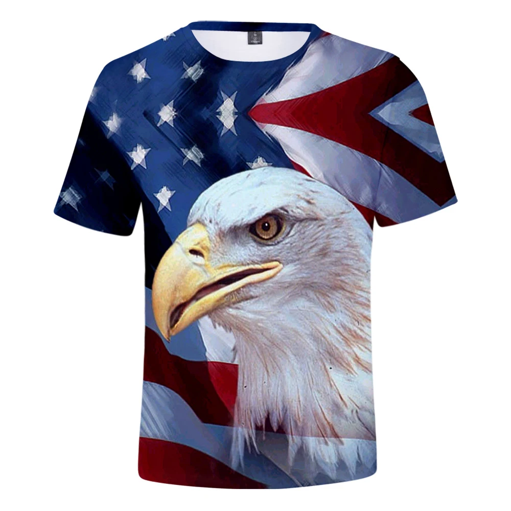 

Classic Creative Trendy Independence Day T-shirts Short Sleeve O-Neck T Shirts 3D Printed Boys/Girls Youthful Trendy Tees Tops