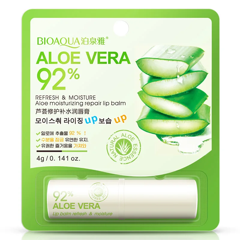 

BIOAQUA Aloe Vera Moisturizing Long Lasting Nourishing Lip Balm Lipstick Transparent Makeup Beauty Lighten Fine Lines Lips Cream