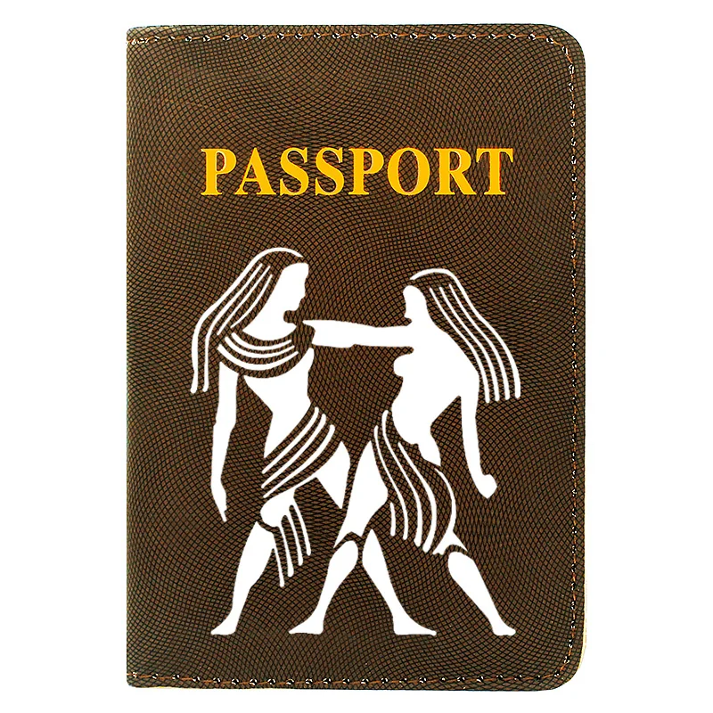 

Classic Twelve Constellations Symbol Printing Women Men Passport Cover Leather Travel ID Credit Card Holder Pocket Wallet Bags